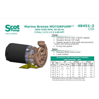 Scot Pump 1HP, 1.5 x 1.5, three phase